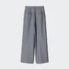 Pleated wide bukser for kvinner