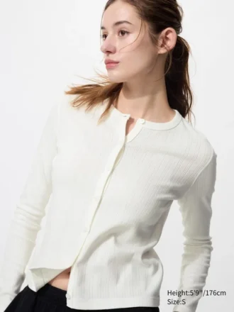 Pointelle-cardigan for damer
