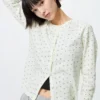 Pointelle-cardigan for damer | Trykt