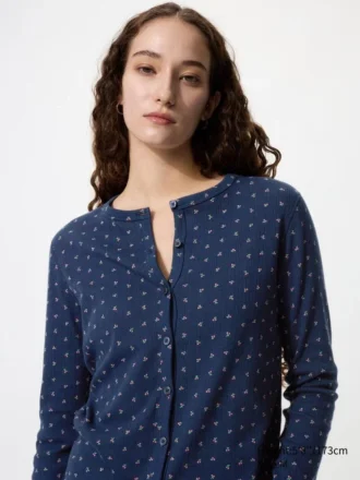 Pointelle-cardigan for damer | Trykt