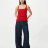 Pointelle-tanktop for kvinner