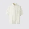 Premium Linen oversized skjorte for menn | Kort erme | Stripet