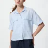 Premium Linen-skipper-skjorte for kvinner | Kort erme