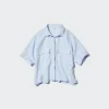 Premium Linen-skipper-skjorte for kvinner | Kort erme