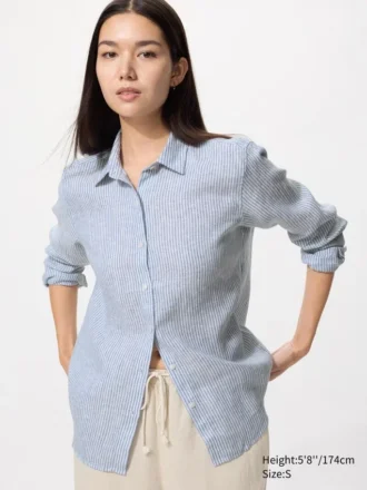 Premium Linen-skjorte for kvinner | Stripet