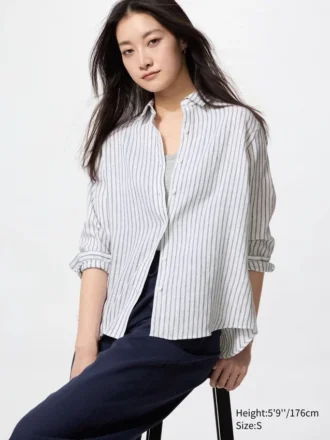 Premium Linen-skjorte for kvinner | Stripet