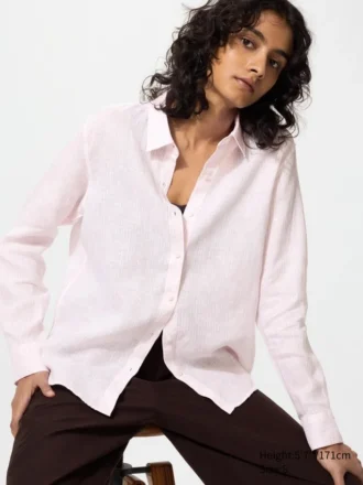 Premium Linen-skjorte for kvinner | Stripet