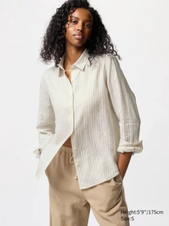 Premium Linen-skjorte for kvinner | Stripet