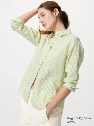 Premium Linen-skjorte for kvinner | Stripet