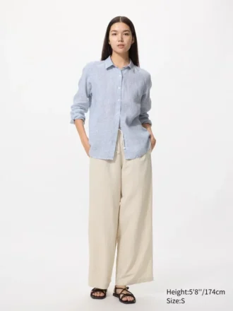 Premium Linen-skjorte for kvinner | Stripet