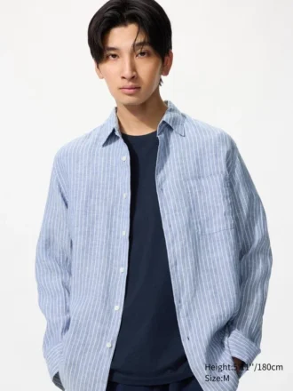 Premium Linen-skjorte for menn | Stripet
