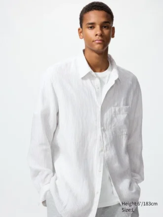 Premium Linen-skjorte for menn | Stripet