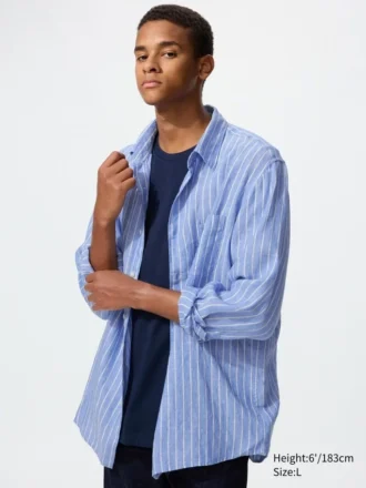 Premium Linen-skjorte for menn | Stripet