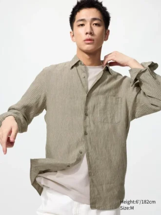 Premium Linen-skjorte for menn | Stripet
