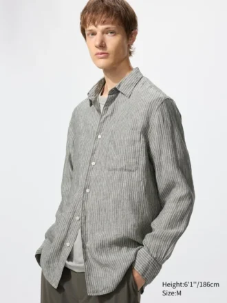Premium Linen-skjorte for menn | Stripet