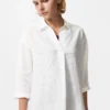 Premium Linen-skjorte med skipperkrage for kvinner