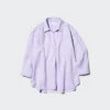 Premium Linen-skjorte med skipperkrage og 3/4-ermer for kvinner | Stripet