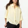 Rayonbluse med skipperkrage for damer | 3/4-ermer