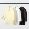 Rayonbluse med skipperkrage for damer | 3/4-ermer