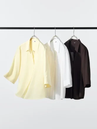 Rayonbluse med skipperkrage for damer | 3/4-ermer