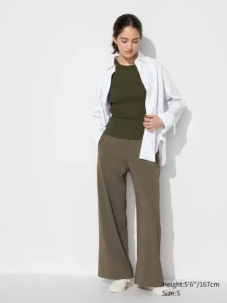 Rett bukser i crepe jersey for damer