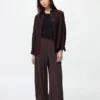 Rett bukser i crepe jersey for damer