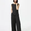 Rett bukser i crepe jersey for damer