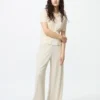 Rett bukser i crepe jersey for damer