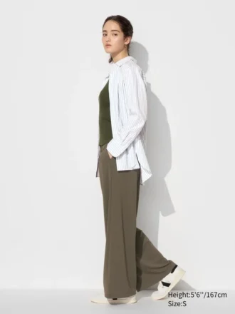 Rett bukser i crepe jersey for damer