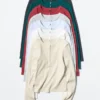 Ribbet Henley-T-skjorte for kvinner