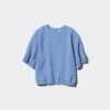 Seersucker-bluse med volum for kvinner | Gingham