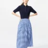 Seersucker-skjørt med volum for kvinner | Gingham