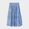Seersucker-skjørt med volum for kvinner | Gingham