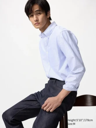 Slim fit Oxford-skjorter for menn | Stripet
