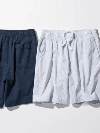 Stretch Easy-shorts for menn | Seersucker | 8″