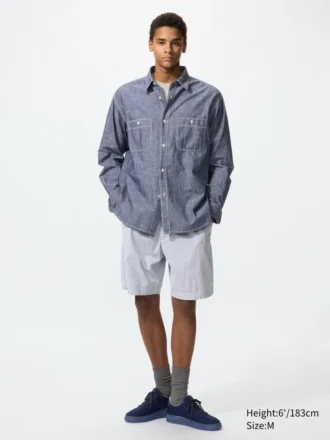 Stretch Easy-shorts for menn | Seersucker | 8″