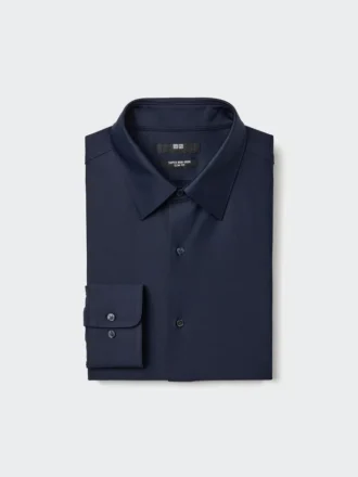 Super Non-Iron Jersey Slim-skjorte for menn | Vanlig krage