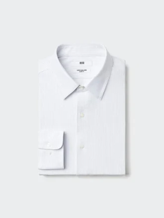 Super Non-Iron Jersey Slim-skjorte for menn | Vanlig krage | Stripet