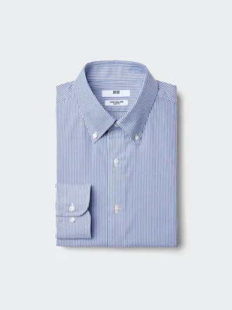 Super Non-Iron Slim-skjorte for menn | Button-down-krage | Stripet