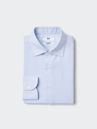 Super Non-Iron Slim-skjorte for menn | Spredt krage | Stripet