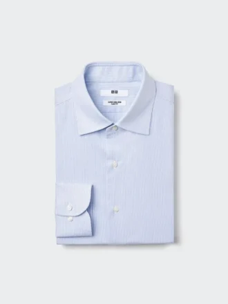 Super Non-Iron Slim-skjorte for menn | Spredt krage | Stripet