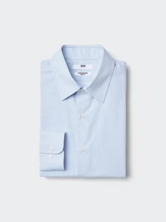 Super Non-Iron Slim-skjorte for menn | Vanlig krage | Rutete