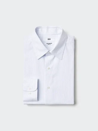 Super Non-Iron Slim-skjorte for menn | Vanlig krage | Stripet