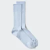 Supima®-bomullsblanding, brede ribbestrikkede sokker for menn