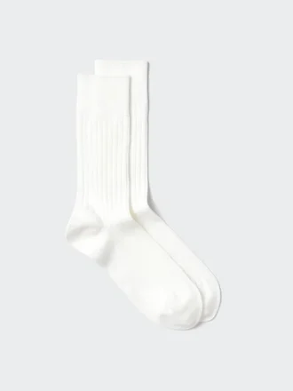 Supima® Cotton-bomullsblanding, brede ribbestrikkede sokker for menn