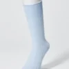 Supima® Cotton-bomullsblanding, brede ribbestrikkede sokker for menn