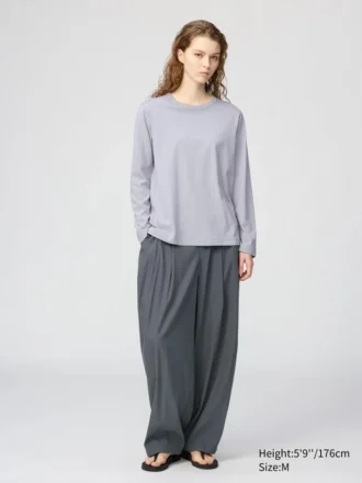 Supima Cotton-T-skjorte for kvinner | Langermede trøyer