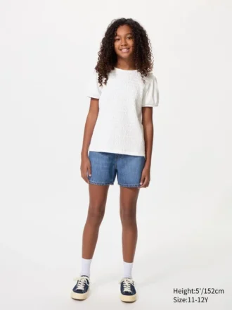 T-skjorte med puffer-ermer for barn | Shirring