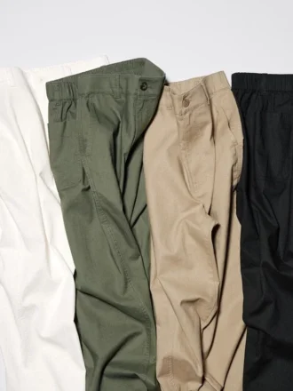 Tapered bukser i lin og bomull for kvinner | Tall