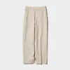 Tapered bukser i lin og bomull for kvinner | Tall